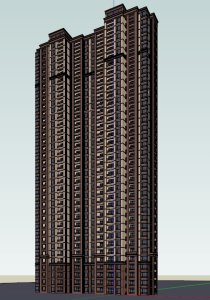 高层住宅，现代主义风格，33层