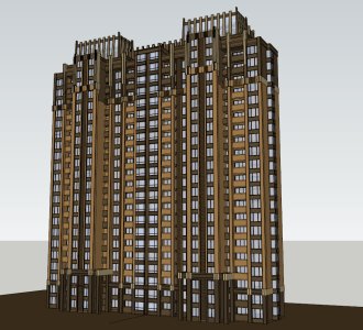 一梯三户高层住宅，现代主义风格，23层