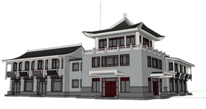 仿古建筑群，中国新古典，3层