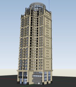 高层住宅，现代主义风格，28层