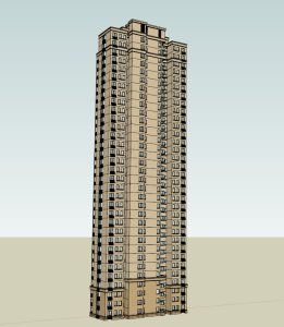两梯六户高层住宅，西方新古典风格，33层