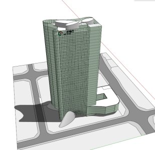 33层高层办公楼，SketchUp模型