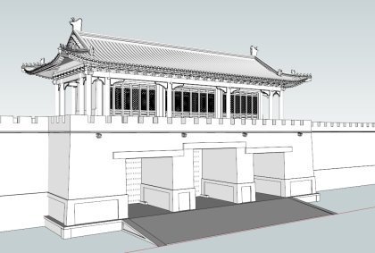 歇山顶城门殿，中国古典，1层
