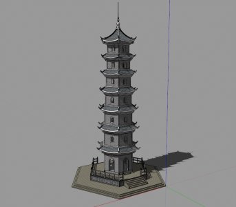 景观塔，中国古典，7层