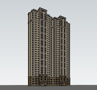 高层住宅，现代主义风格，33层
