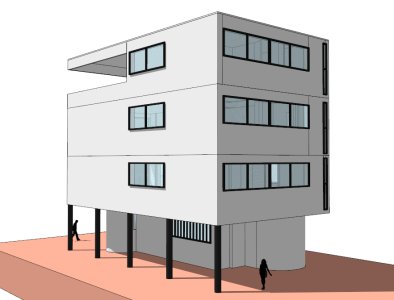 魏森霍夫居住区的两栋住宅，柯布西耶现代主义名作，4层