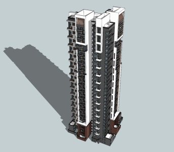 高层住宅，现代风格，32层