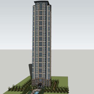 超高层住宅，现代风格，49层