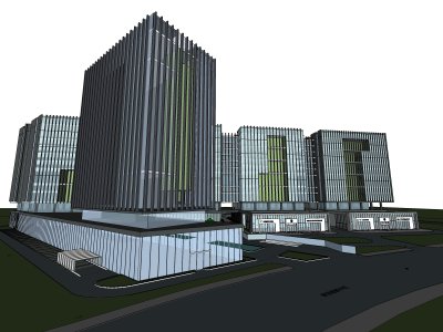 办公楼，总部高层办公楼的模型