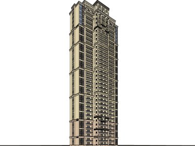 高层住宅楼，西方新古典，33层