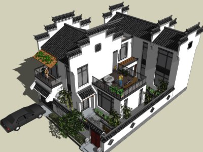 住宅，徽派，中式风格，2层