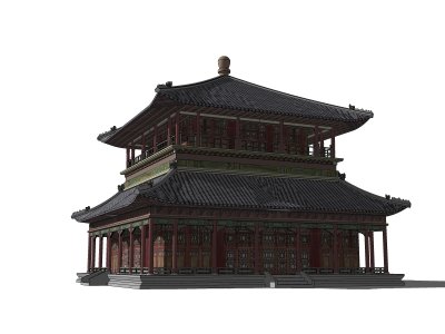 茶楼，古建筑，中式风格，2层