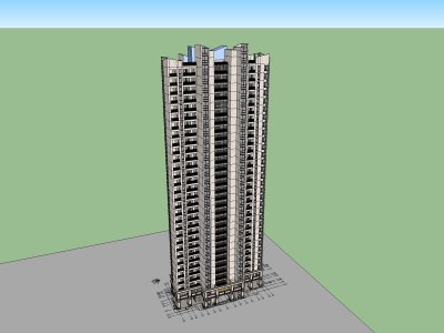高层住宅楼，现代风格，31层