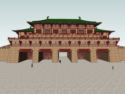 城门，古建筑，中式风格，2层