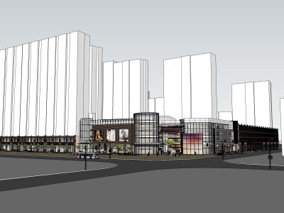 商业建筑，购物中心，现代主义风格，5层