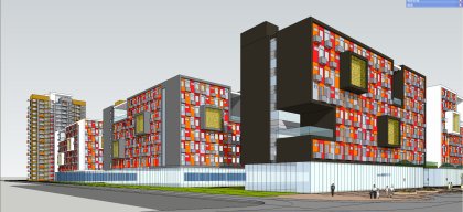住宅，青年公寓，现代主义风格，8层