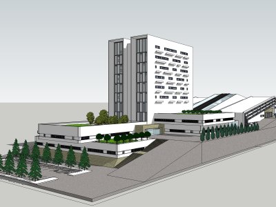 办公楼，现代主义风格，8层