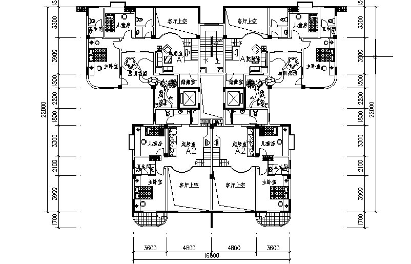 一梯四户,复式住宅,160-185㎡