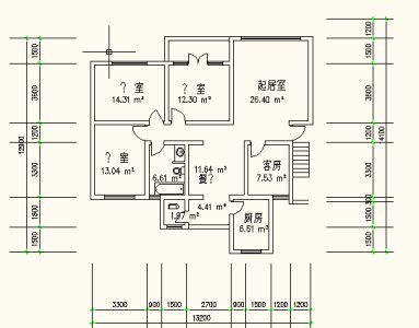 一梯两户，多层，140㎡