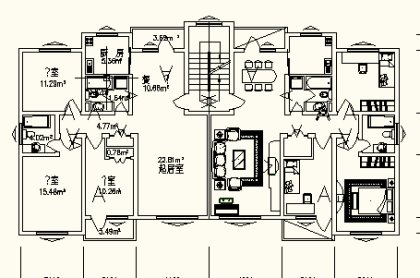 一梯两户，多层，120㎡