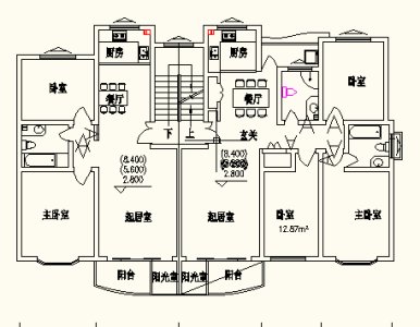 一梯两户，多层，90-120㎡