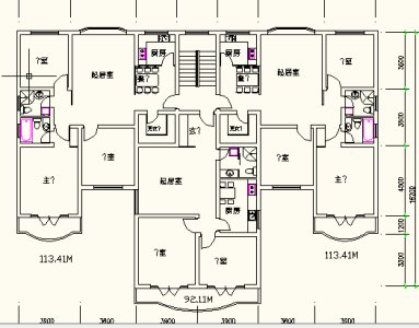 一梯三户，多层，92-113㎡