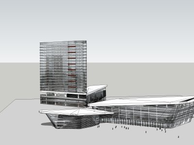 办公楼车站，现代主义风格，18层
