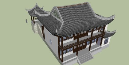 古建筑，中式风格，2层