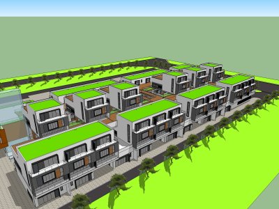 商业住宅，现代主义风格，3层