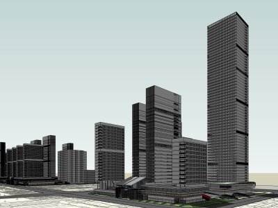 CBD中央办公区，现代主义风格，33层