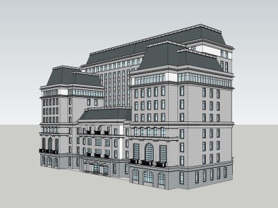 办公酒店，现代主义风格，8层