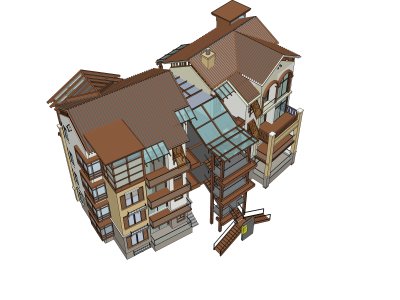 住宅楼，欧式风格，4层
