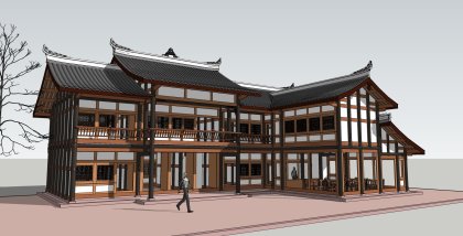 小木屋，中式风格，2层