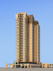 高层住宅小区，现代主义风格，25~31层