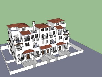 欧式连排住宅，西方新古典风格，5层