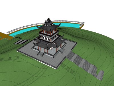 楼阁，东方新古典风格，3层