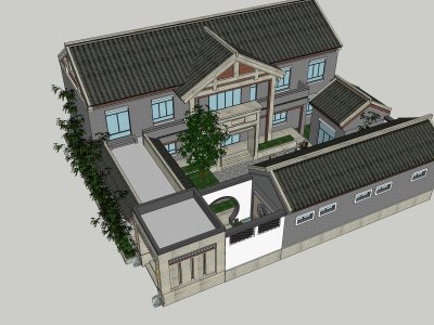 四合院，东方新古典，2层
