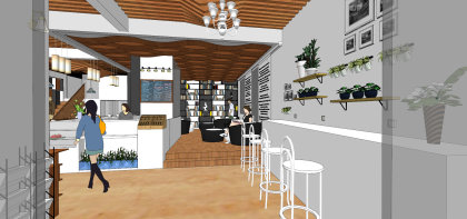 商业室内，咖啡餐饮，装饰设计，现代主义风格