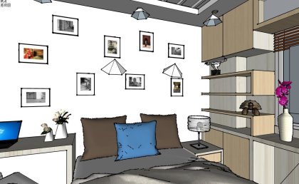 住宅室内，现代主义风格，装饰设计，卧室设计