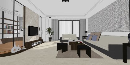 住宅室内，客厅装饰设计，现代主义风格