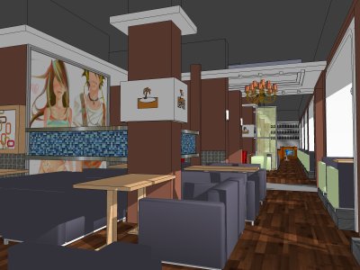 商业室内，咖啡厅装饰设计，现代主义风格