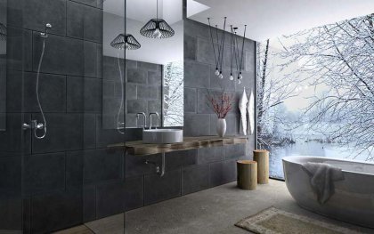 住宅室内，浴室装饰设计，现代主义风格