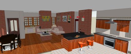住宅室内，客餐厅装饰设计，新古典主义风格