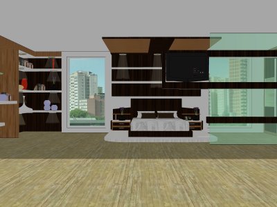 住宅室内，卧室装饰设计，现代主义风格