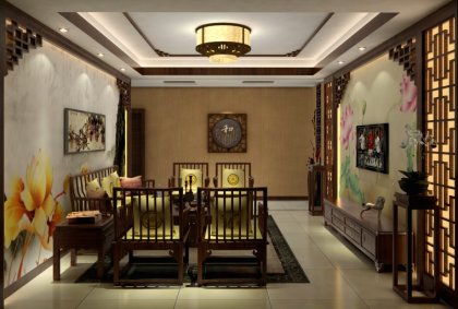 住宅室内，客厅装饰设计，中式设计