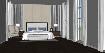 住宅室内，卧室装饰设计，现代主义风格