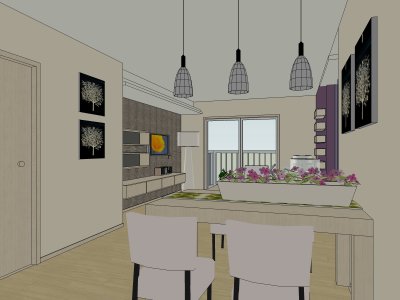 住宅室内，客餐厅装饰设计，现代主义风格