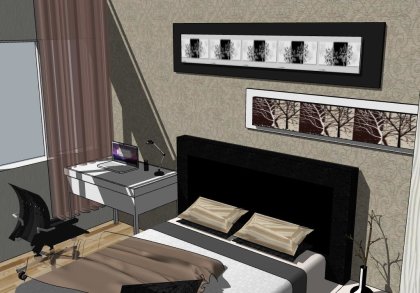 住宅室内，装饰设计，现代主义风格，三室两厅