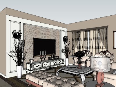 住宅室内，欧式风格，装饰设计，客厅设计