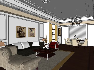 住宅室内，装饰设计，欧式风格，古典主义，客厅设计